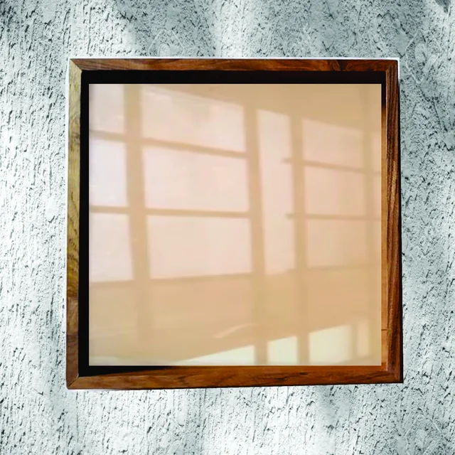 Teak Wood Teakwood Floating Frames Varmala Preservation Frames With Acrylic Base - 10" * 8"