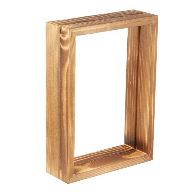 Teak Wood Teakwood Floating Frames Varmala Preservation Frames With Acrylic Base - 10" x 10"