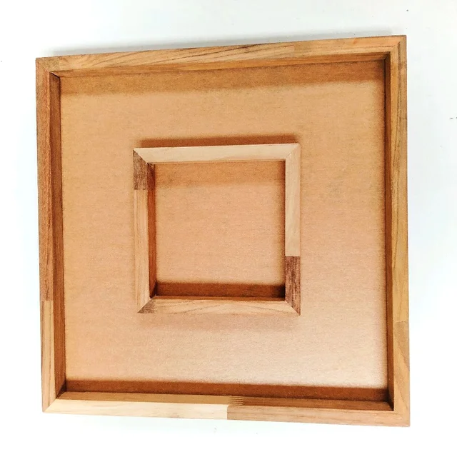 Teak wood Double Floating frame / Varmala preservation frame base Acrylic - 10" x 10"