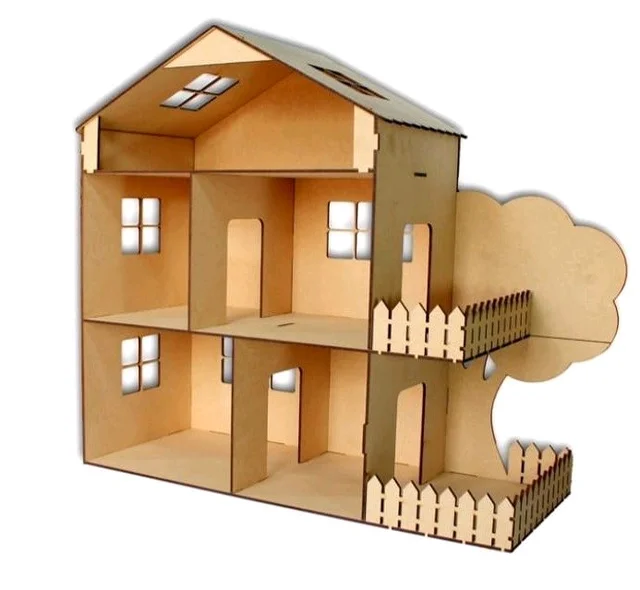DIY Dollhouse with Basic Furniture Set