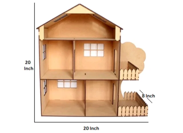 DIY Dollhouse with Basic Furniture Set