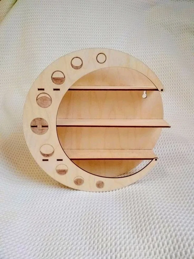 Floating Shelf Moon Shape - 15 Inch / 15 Inch / 4 Inch