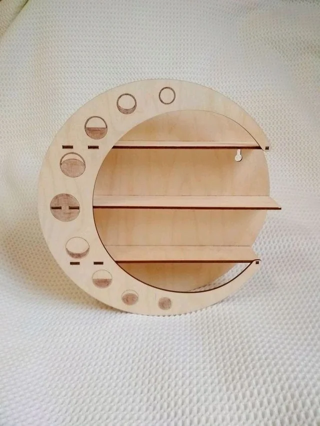 Floating Shelf Moon Shape - 12 Inch / 12 Inch /3