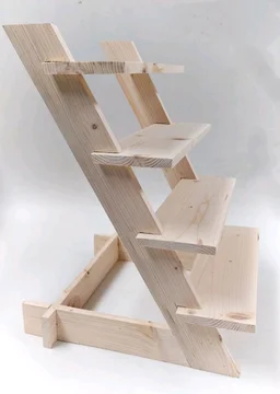 4 Step Dismantling pinewood Display stand - 12 * 4 inches, without groove
