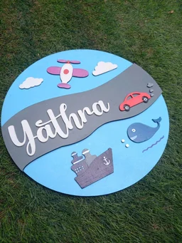 Ship Car Plane Themed Kids Nameboard