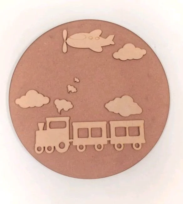 Train Plane Themed Kids Name Board