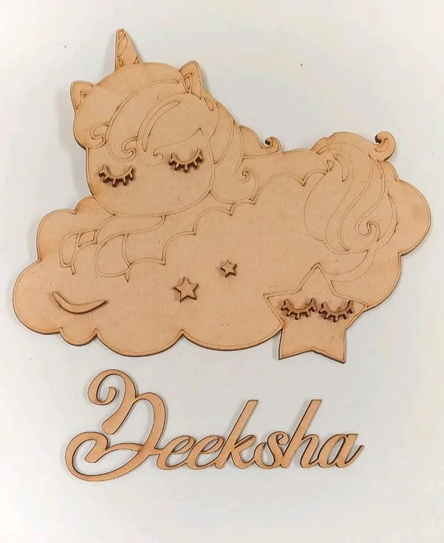 Unicorn Themed Kids Nameboard