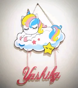Unicorn Themed Kids Nameboard