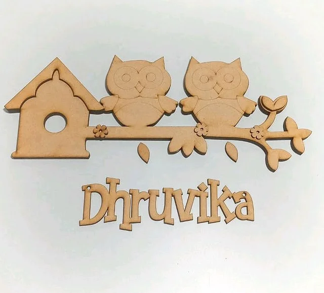 Cute Owl Hanging Name Board