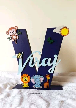 Animal Kingdom Monogram Name Board - 12 Inch