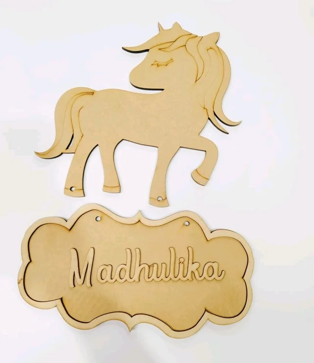 Unicorn Theme Kids Name Board