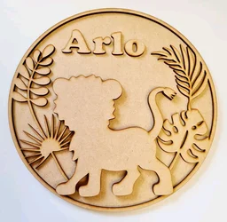 Baby Lion Theme Kids Name Board