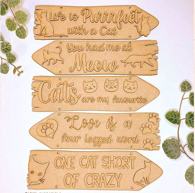 Sentiment Plank Wall Decor Purrfect - Without Rope