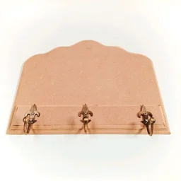 Vintage Key Holder With Brass Hooks - 10 Inch / 8 Inch