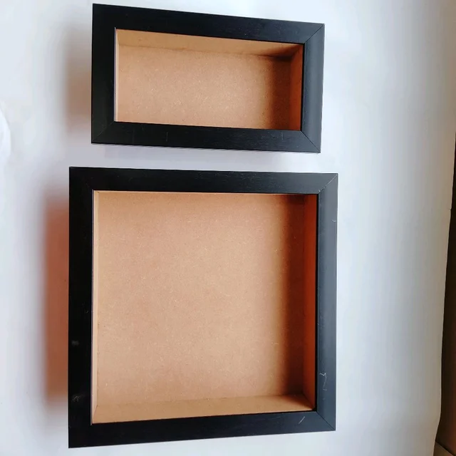 Photo Frame Miniature Shadow Box - Black, 10 Inch / 8 Inch / 2 Inch, Without LED Lights