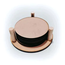 Round Coaster Set With Stand - 4 Coasters