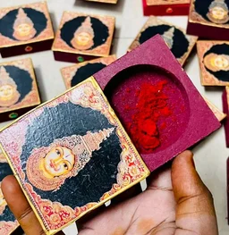 Magnetic Kumkum / Silver Coin Box - 1