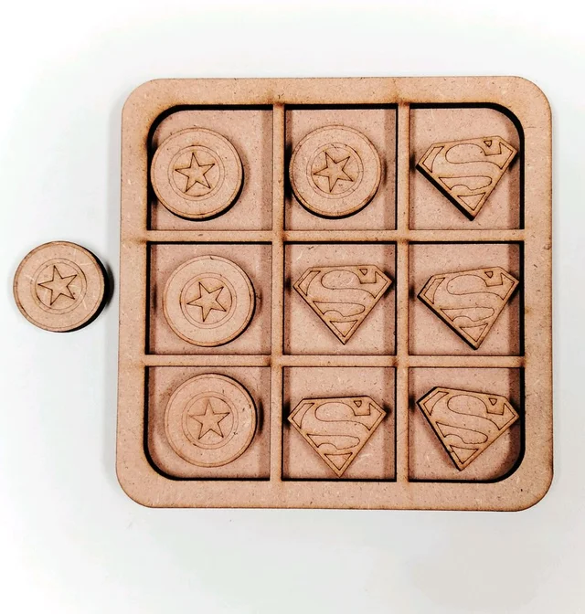 Tic Tac Toe Board Game Avenger Theme - 2.5mm + 2.5mm