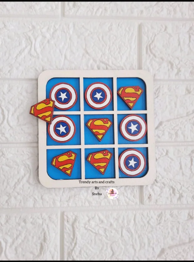 Tic Tac Toe Board Game Avenger Theme - 2.5mm + 2.5mm