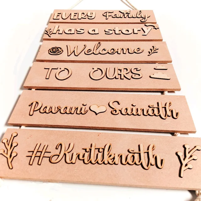 Sentiment Plank Family Name Board - Without Rope