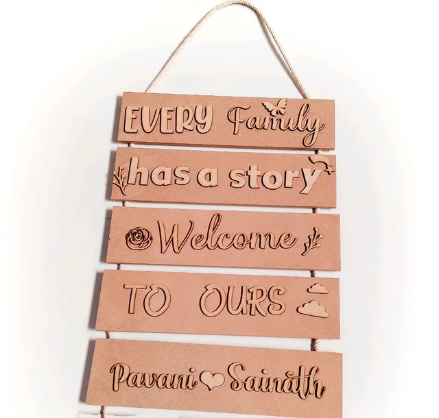 Sentiment Plank Family Name Board - Without Rope
