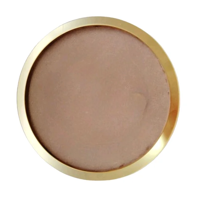 Round Plate With Golden Acrylic Border Ring Baby Keepsake Frame - 15 Inches, Depth - 18mm
