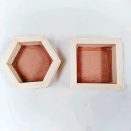 Miniature Wooden Doll Frames - Square - Plain