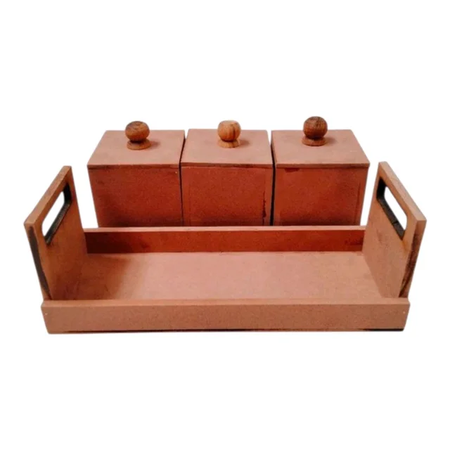 Dry Fruits Jar & Tray Set With Lid - Large Set
