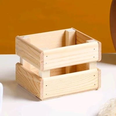 Pinewood Mini Baskets / Planter Box - 8 x 8 x 4 Inches