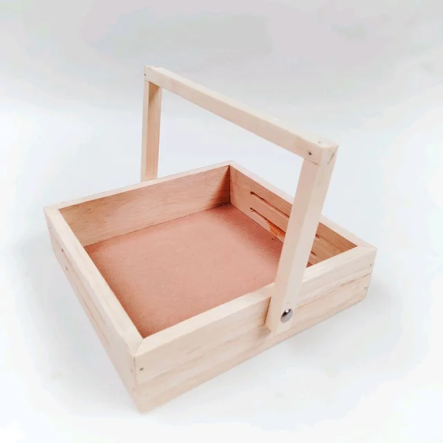 Premium Wooden Hamper Basket / Caddy / Tray - 12 x 12 Inches