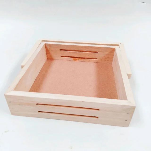 Premium Wooden Hamper Basket / Caddy / Tray - 12 x 12 Inches
