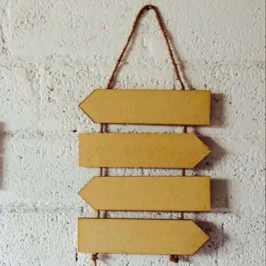 Rope 4 Plank Name Board With Rope - With Brown Rope
