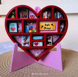 Miniature Bookshelf - Heart - 6 Inches, Without Easel Stand