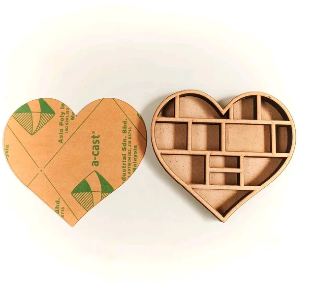 Miniature Bookshelf - Heart - 10 Inches, Without Easel Stand