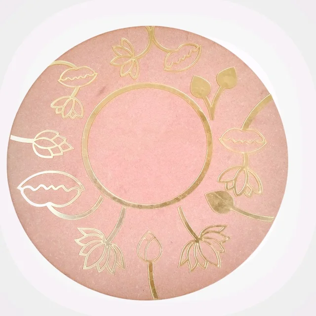 Pichwai Lotus Pond With Acrylic Flowers - 12 Inches