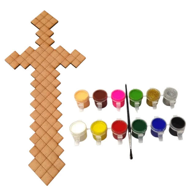 Minecraft Sword DIY Kit with tempera colours - 8 Inches