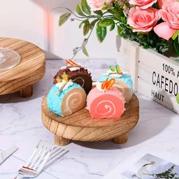 3-pack Rustic Farmhouse Wooden Display Risers, Stand for Figurines, Collectibles, and Decorative Trays