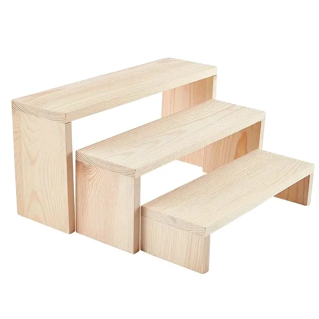 Nested Pinewood Stand Set Of 3