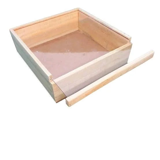 Pinewood Box With Sliding Acrylic Lid Shadow Box - 6 x 6 x 2 Inches