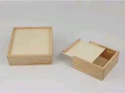 Pinewood Box Sliding Lid - 10 x 10 x 2.5 Inches