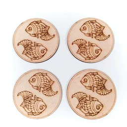 Premarked MDF Coasters & Box - Madhubani Fish
