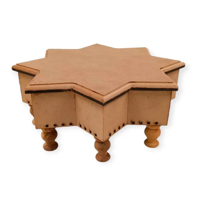 Octogon Chowki - Wooden Legs - 16 Inches