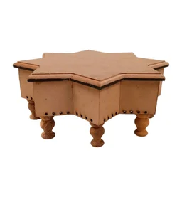 Octogon Chowki - Wooden Legs - 16 Inches