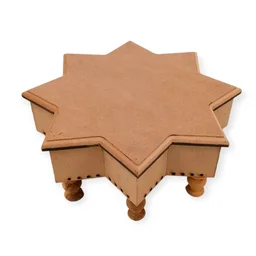 Octogon Chowki - Wooden Legs - 16 Inches