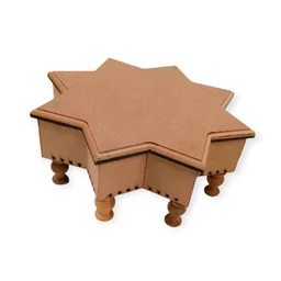 Octogon Chowki - Wooden Legs - 16 Inches