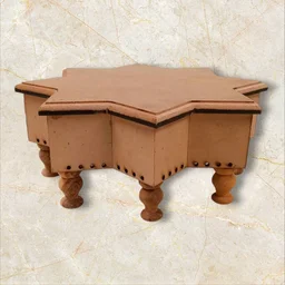 Octogon Chowki - Wooden Legs - 16 Inches