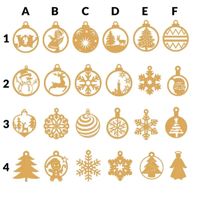 Christmas Ornaments - 5 Pcs, A2