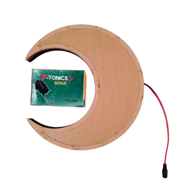 Half Moon Crescent Moon LED Shadow Box - 20 Inches, With Acrylic Cover, 18mm