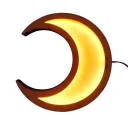 Half Moon Crescent Moon LED Shadow Box - 20 Inches, With Acrylic Cover, 18mm