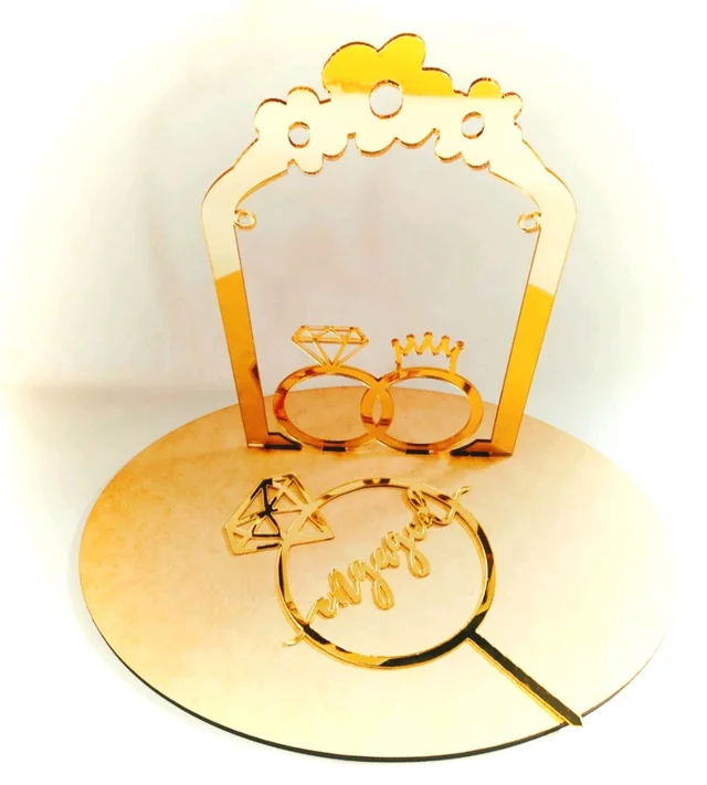 Engagement Ring Platter & Cake Topper Combo